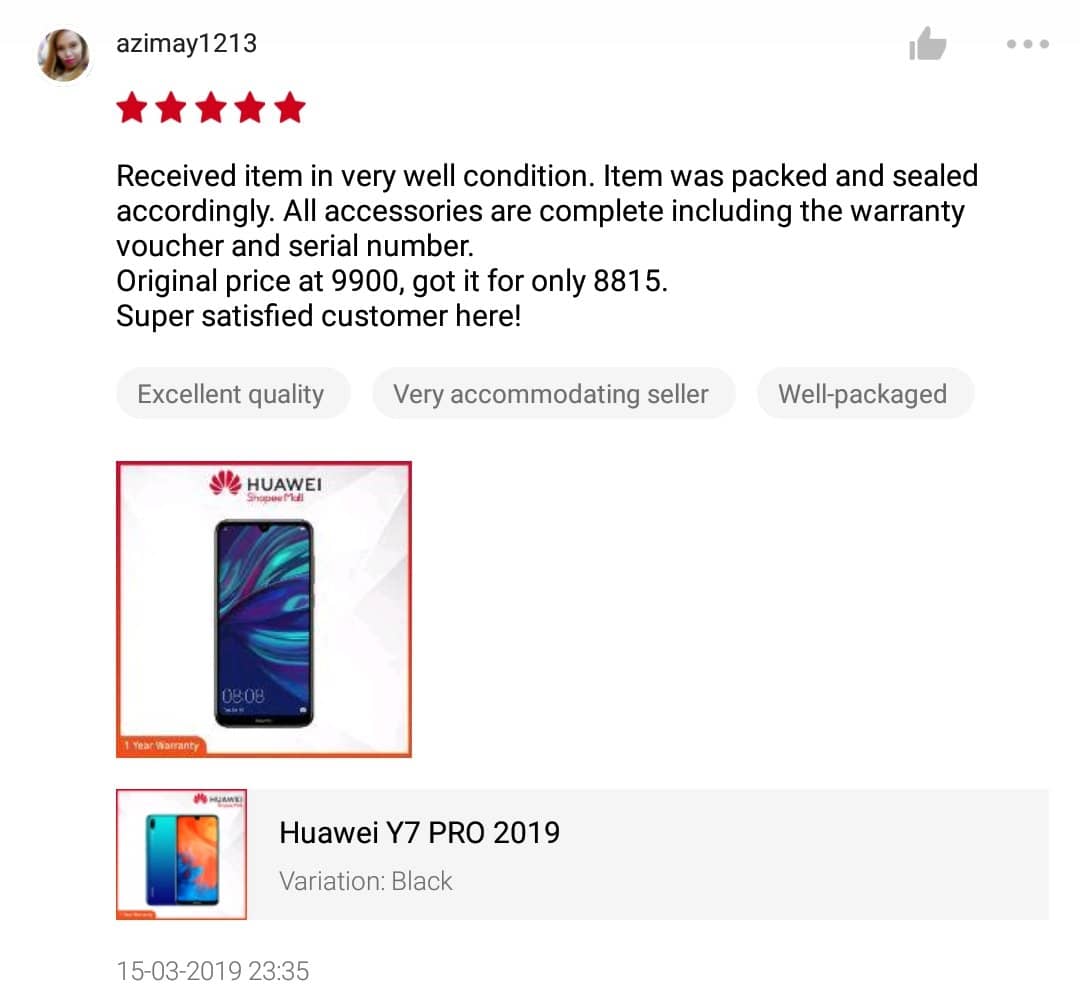 Huawei Y7 Pro Review by user